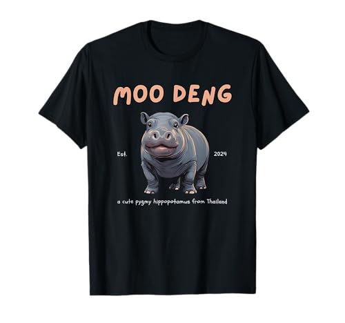 Moo-Deng Baby Pygmy Hippo Cute Zoo For Family Tee Maglietta