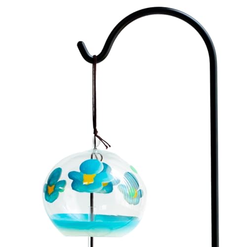 大塚硝子(Otsukaglass)【篠原風鈴本舗正規品】本格江戸風鈴「涼音」玄関にすぐ飾れる手作りガラス風鈴青花日本製置き型卓上スタンド付セット小丸青花透明SHF-AITO-FLBL-ST