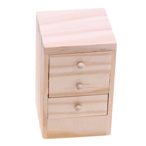 Toddmomy Mesitas De Noche De Madera Muebles con Cajones Armarios De Almacenamiento para Casas De Muñecas Mesas De Dormitorio En Miniatura Mesitas De Noche A Escala 112 Miniaturas A