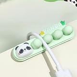 Panda Silicone Cord Organizer, Self Adhesive Cable Clip, Multi Purpose Wire Holder for Desk Nightstand Car, Kawaii Animal Desk Decor for Home Office Students(Panda)