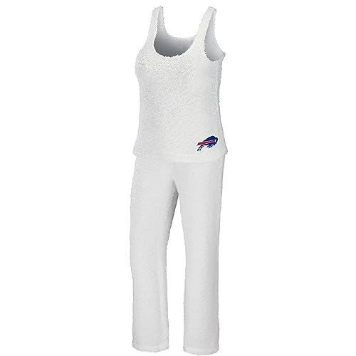 WEAR by Erin Andrews Women's Cream Buffalo Bills Cozy Scoop Neck Tank Top & Pants Sleep Set