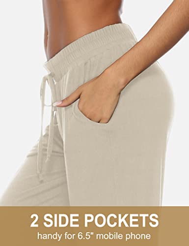 Image of DIBAOLONG Womens Yoga Pants Wide Leg Comfy Drawstring Casual Loose Straight Leg Lounge Pants Workout Running Sweatpants