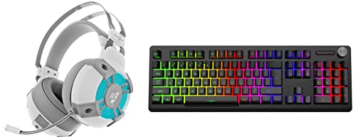 Image of Redgear Cosmo 7,1 USB Gaming Wired Over Ear Headphones with Mic & MT02 Keyboard with LED Modes, Windows Key Lock, Floating & Double Injected Keycaps, Control Knob and Ergonomic Design(Black)