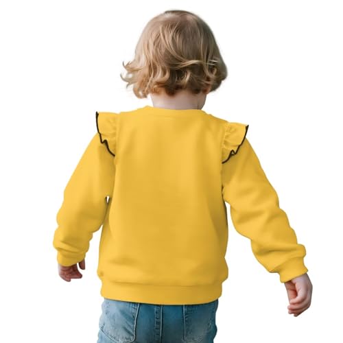 Toddler Girls Ruffles Shirts 1t-8t Long Sleeve Fall Blouses Crew Neck Tops Winter Sweatshirt for Holiday Party2