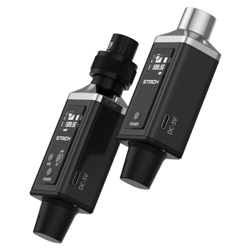 Image of STRICH M3 UHF Wireless XLR Transmitter and Receiver, 16 Channels | 164 ft range plug-on adapter for dynamic and condenser mics; compatible with audio mixers and PA systems