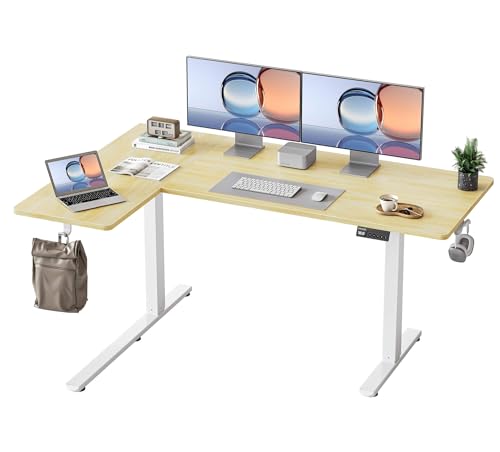Amazon | YIHAYO 昇降デスク L字デスク 幅150cm 奥行100cm 電動