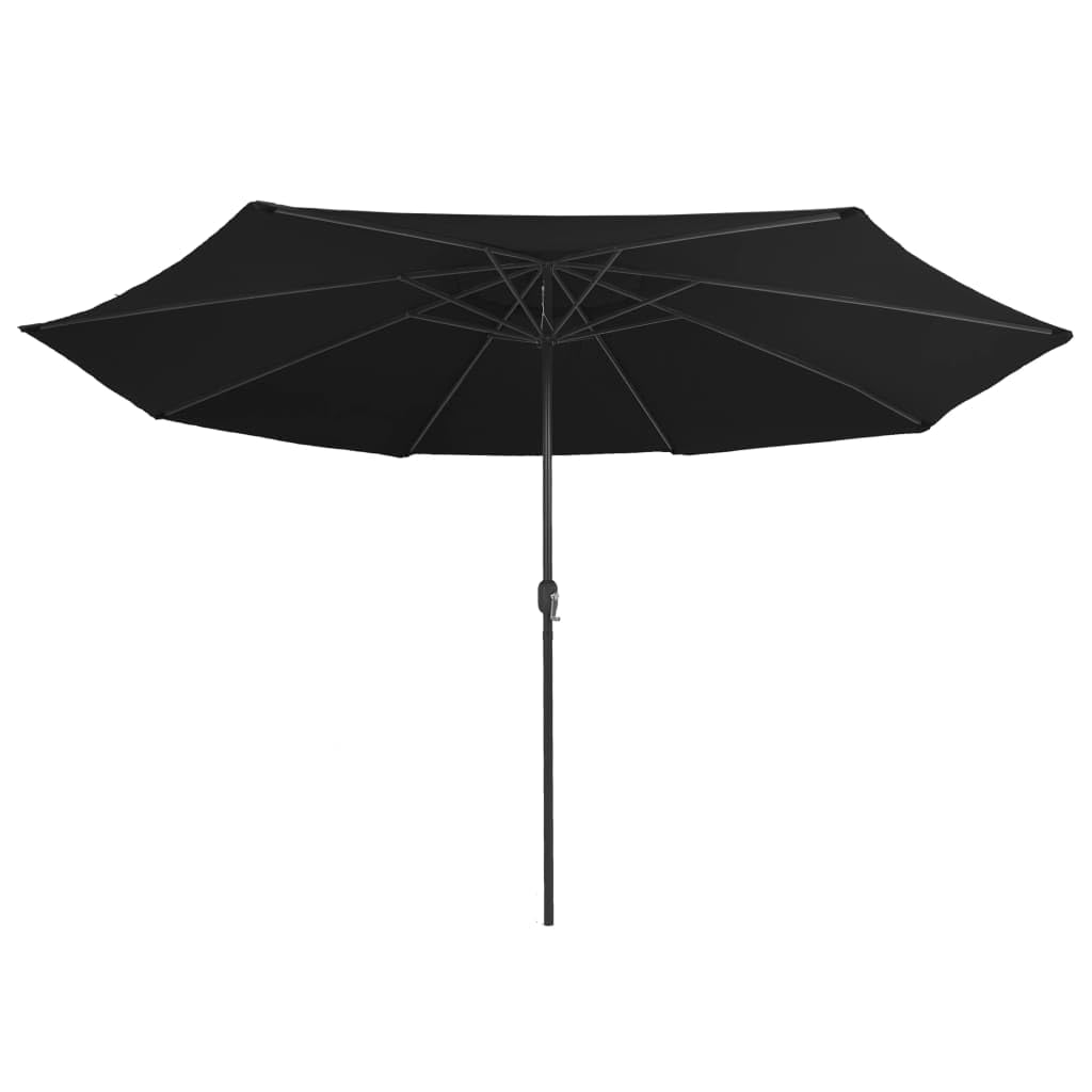 Parasol przeciwsłoneczny z metalowym masztem, zielony, parasol ogrodowy z korbą, ochrona przed promieniowaniem UV i żebrami, parasol balkonowy na taras, plażę, do ogrodu, na kemping, ze
