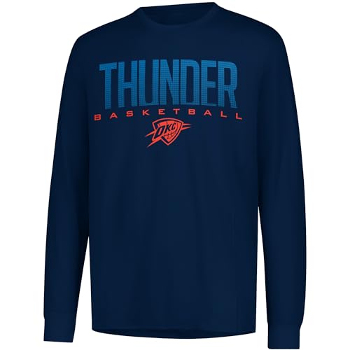 Ultra Game NBA Official Men’s Super Soft Game Day Long Sleeve T-Shirt - Unisex, Oklahoma City Thunder, Team Color, X-Large