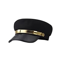 Vintage Chauffeur Hut für Herren Damen Newsboy Cap mit Goldschnalle Unisex Matrosen Kapitän Hüte Schirmmütze Baskenmütze Taxifahrer Kostüm Hut