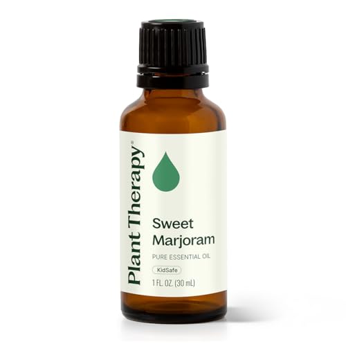 Plant Therapy Sweet Marjoram Essential Oil 30 mL (1 oz) 100% Pure Undiluted Soothing Aromatherapy for Digestive Support and Sore Muscles