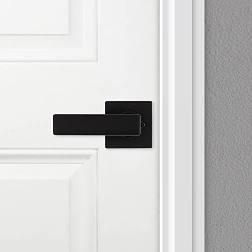 Kwikset Breton Half-Dummy Door Lever Featuring Microban In Matte Black #TOP4