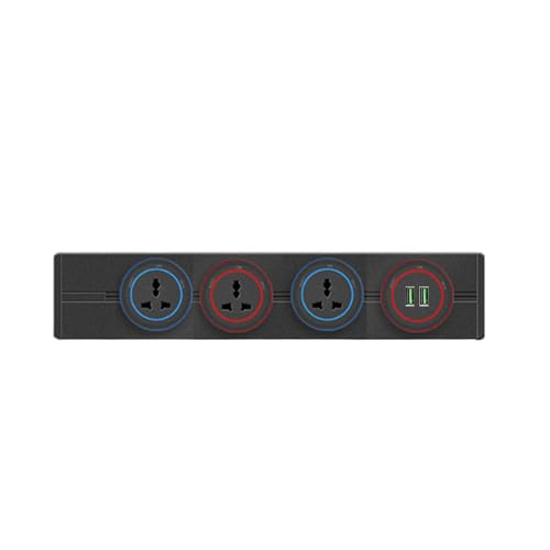 Toma de corriente de pared inteligente de 8000 W y 32 A, regleta invisible deslizante segura y móvil para cocina y oficina,Black-60CM
