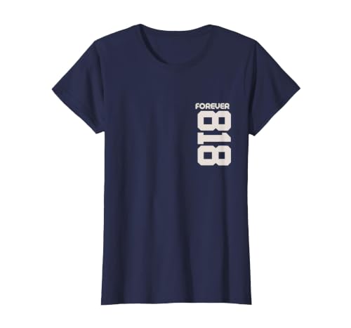 Vintage Forever 818 California Area Code 818 T-Shirt, Women, Navy Blue, Small