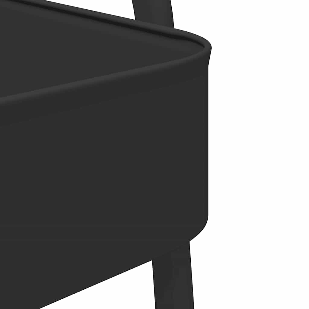 Carro de almacenamiento de 3 niveles, color negro, 42 x 41,5 x 77 cm, acero con 4 ruedas, dos bloqueables, carrito para cocina, baño, oficina, orden y ayuda de transporte