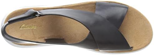 Clarks Women's Jemsa Cross Slide Sandal, Black Leather, 6 | Image 4