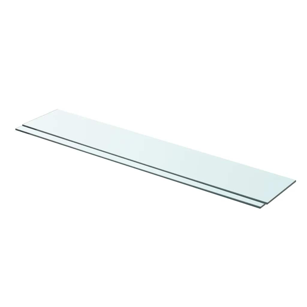 Ripiani in vetro temperato trasparente, 90 x 15 cm, 2 pezzi, pannello da parete moderno, espositore per prodotti, resistente e durevole, con capacità di carico 15 kg