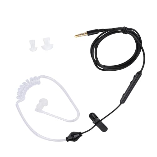 BAFOVY Auriculares Internos con Tubo de Aire Flexible y Micrófono para Auriculares con Cable iOS y para Conducir Hacer Ejercicio (Tubo Blanco Linea Negra) - imagen 2