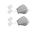 Price comparison product image WOOKIT 2 Pack Face Covers with 4 Air Filter Cotton Sheet Washable Reusable Face Protector with Adjustable Straps-Grey