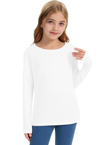 Girls Crew Neck Long Sleeve Shirts Trendy Cute Youth Tops Kids Fall Back to School Clothes3