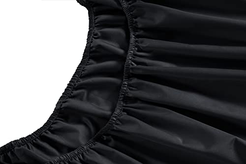 Image of LANE LINEN Twin Sheet Set - 450 Thread Count Premium Sateen Weave for Silky Feel On Skin - Cooling Sheets for Deep Sleep - Securely Fits Mattresses Upto 15'' Deep - Oeko Tex Certified - Black