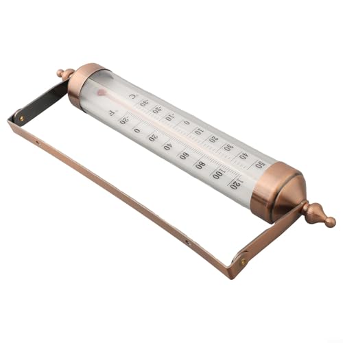 10 Inch Indoor Outdoor Thermometer, Dual Scale Fahrenheit Celsius Metal Wall Mounted Temperature Gauge for Home Garden Pool Office