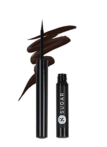 SUGAR Cosmetics Eye Warned You So! Double Matte Eyeliner - 04 Coffee Shop (Dark Chocolate Brown) Intensely Pigmented Liquid, Sweat Proof, Moisture Resistant, Long Lasting, Matte Finish