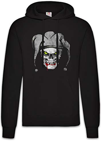 Urban Backwoods Joker Skull I Hoodie Sudadera con Capucha Sweatshirt Negro Talla L