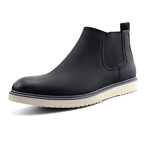 JABASIC Mens Chelsea Boots Slip On Chukka Ankle Boots Casual Dress Boots (11,Black)