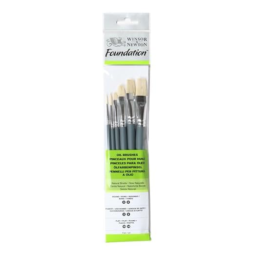 Winsor & Newton Pinceles para óleo Foundation, set de 6 Unidades, variados
