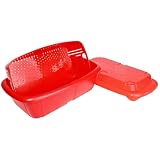 Hutzler 3-in-1 Fruit Saver Basket, Colander and Container, 2 Quarts, Red