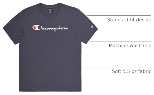 Image of Champion Boys T-Shirt, Kids' T-Shirt For Boys, Lightweight Tee for Kids, Script & Print
