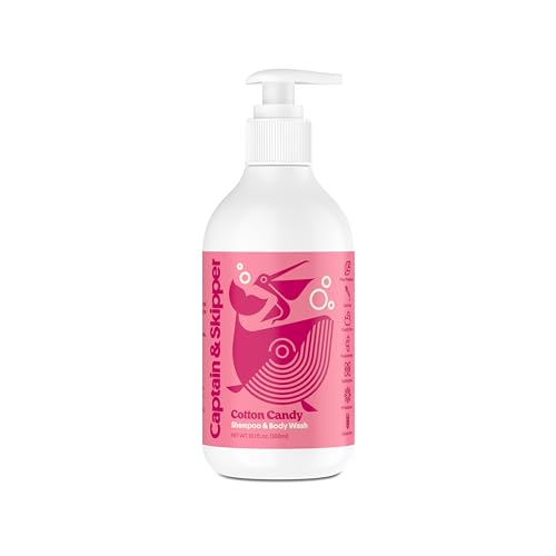 Captain & Skipper Shampoo & Bodywash for Kids – Cotton Candy scent – No Sulfates, No Dyes, No Parabens. Cleansing & Hydrating.