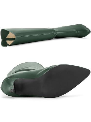 Allegra K Women's Pointed Toe Stiletto Heel Knee High Boots4