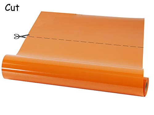 Image of guangyintong Heat Transfer Vinyl Orange HTV Rolls, 12 inch x 5ft Orange Iron on Vinyl for T Shirts, Glossy Surface HTV Vinyl for All Cutter Machine Easy to Cut & Weed for Heat Vinyl DIY Design
