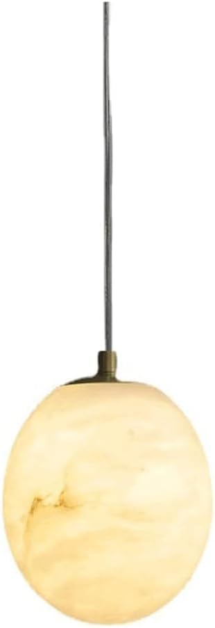 XANAYXWJ Bateria kuchenna LED – MI-NI Sufitowa wisząca – Sferyczna wisząca z marmurowym kloszem – ół z wyspą kuchenną – Żyrandol z kamienia naturalnego Oprawy oświetleniowe, żyrandol