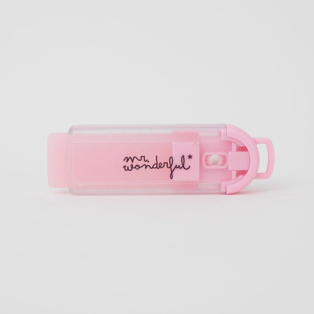 Mr. Wonderful Gomma da cancellare con custodia dosatrice Glitter rosa