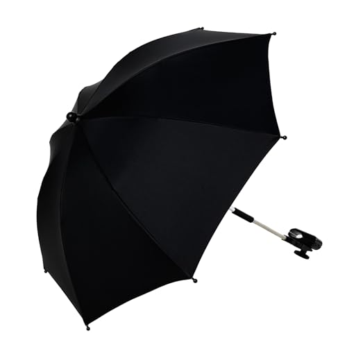 Ombrellone per Sedia con Morsetto, Ombrellone da Spiaggia Universale Regolabile Ombrellone Portatile per Sedia da Campeggio Carrello da Golf Bleacher Patio Pesca BBQ Party(Nero)