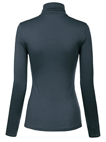 Image of MixMatchy Women's Slim Lightweight Long Sleeve Pullover Turtleneck Mock Shirts Base Layer Undershirts Active Tops