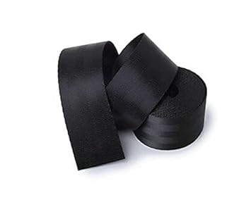 AUTO MT Car Universal 3.6M Seat Belt Webbing Polyester Seat Lap Retractable Nylon Safety Strap (Black 3.6M)