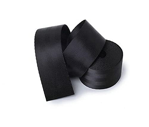AUTO MT Car Universal 3.6M Seat Belt Webbing Polyester Seat Lap Retractable Nylon Safety Strap (Black 3.6M)