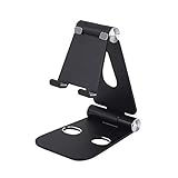 iMagitek Portable Universal Dual Foldable Adjustable Cell Phone Desk Stand Video Game Holder Dock Compatible with iPhone, iPad, Tablets, Smartphones, E-Reader and Multi-Angle Playstand (Black)
