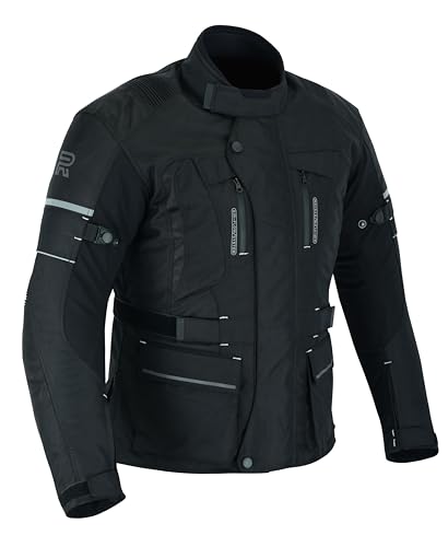 RAXUS Motorradjacke für Herren, für den Winter, wasserdicht, CE-zertifiziert, Schwarz , 4X-Large