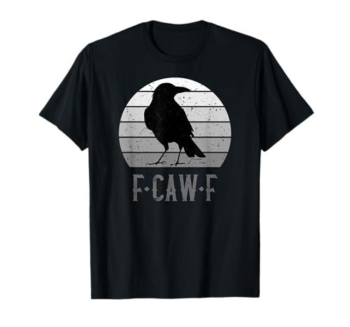F-Caw-F Black Crow Black Bird Rétro Moon Vintage F-Caw-F T-Shirt