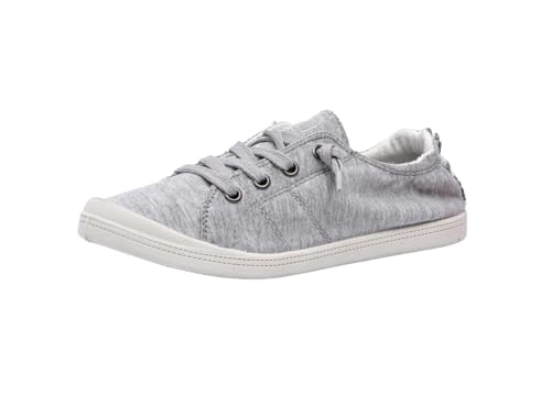 Dunes Reesa Canvas Slip On Shoes for Women &ndash; Everyday Comfort Womens Casual Sneakers, Gray 7.5