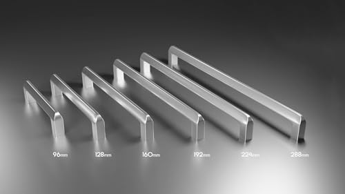 Image of Atlantic Triangle Pull Handle Stainless Steel Glossy (Chrome Finish) for Kitchen and All Types Wooden Furniture Doors, Total Length: 11.80 inches, Hole to Hole - 288 MM,Pack of 6 PCS