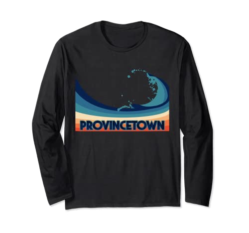 Provincetown Massachusetts Retro Surf, Sailing & Fishing Long Sleeve T-Shirt