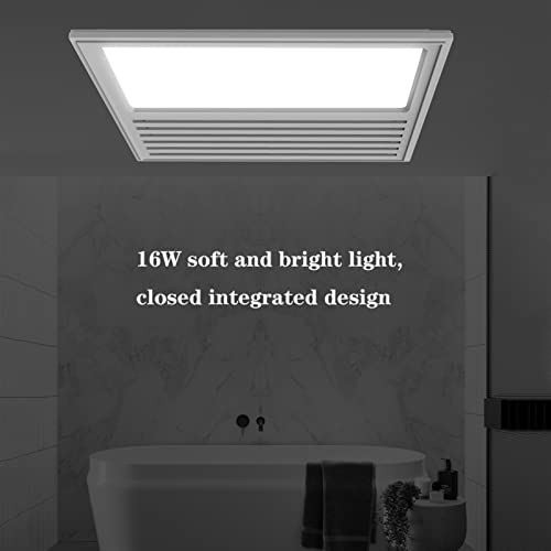 Ventilador con luz LED integrado para techo, ventilador silencioso de 30×30cm para baño con potente extracción y luz miniatura 4