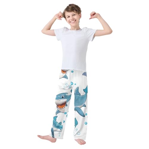 Wild Shark Boys Long Pants Soft Trousers Elastic Waist Kids Lounge Bottoms with Pockets S-XL3