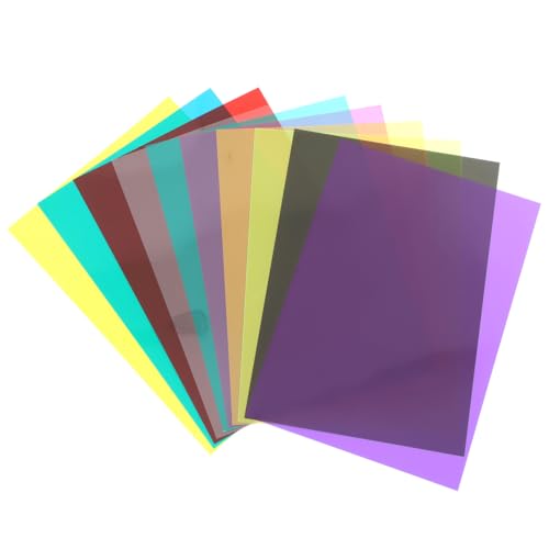 Veemoon 10pcs Dyslexia Overlay for Computer Screen Overlays Light Diffuser Sheets Light Gel Sheets Gel Filtering PVC Photo Filters