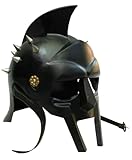 Medieval Black Gladiator Maximus Helmet – Viking, Greek & Roman-Style Armor Replica for Cosplay, Reenactments & Collectors